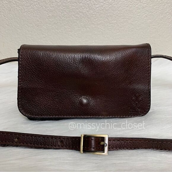 Vera Pelle Dark Brown Genuine Leather Flap Crossbody Bag - Picture 4 of 11